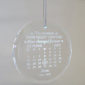 Custom Engraved 3″ Memorial Ornament with Personalized Box