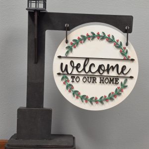 Custom Interchangeable Welcome Sign & Post